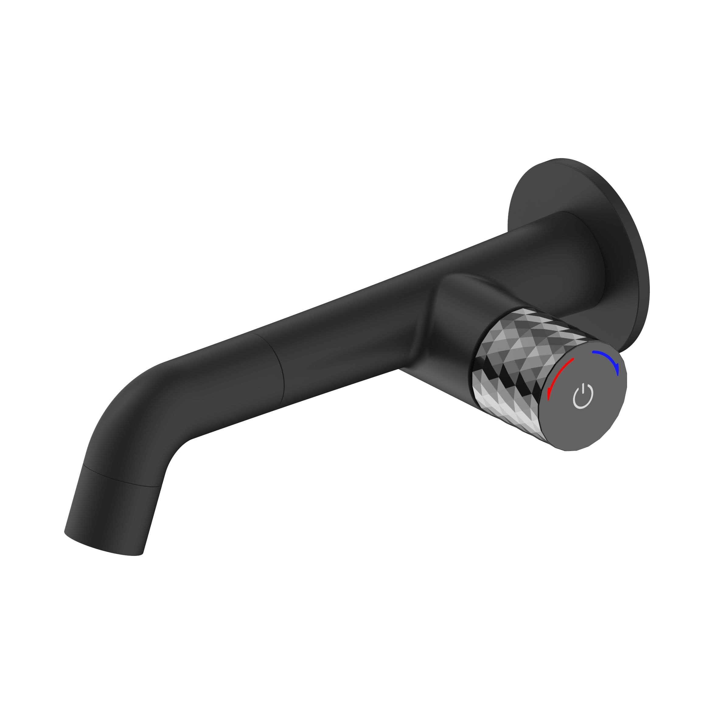 ALONI FLOW WASTAFELMENGKRAAN - DRUKKNOP - INBOUW - MAT ZWART vue 1
