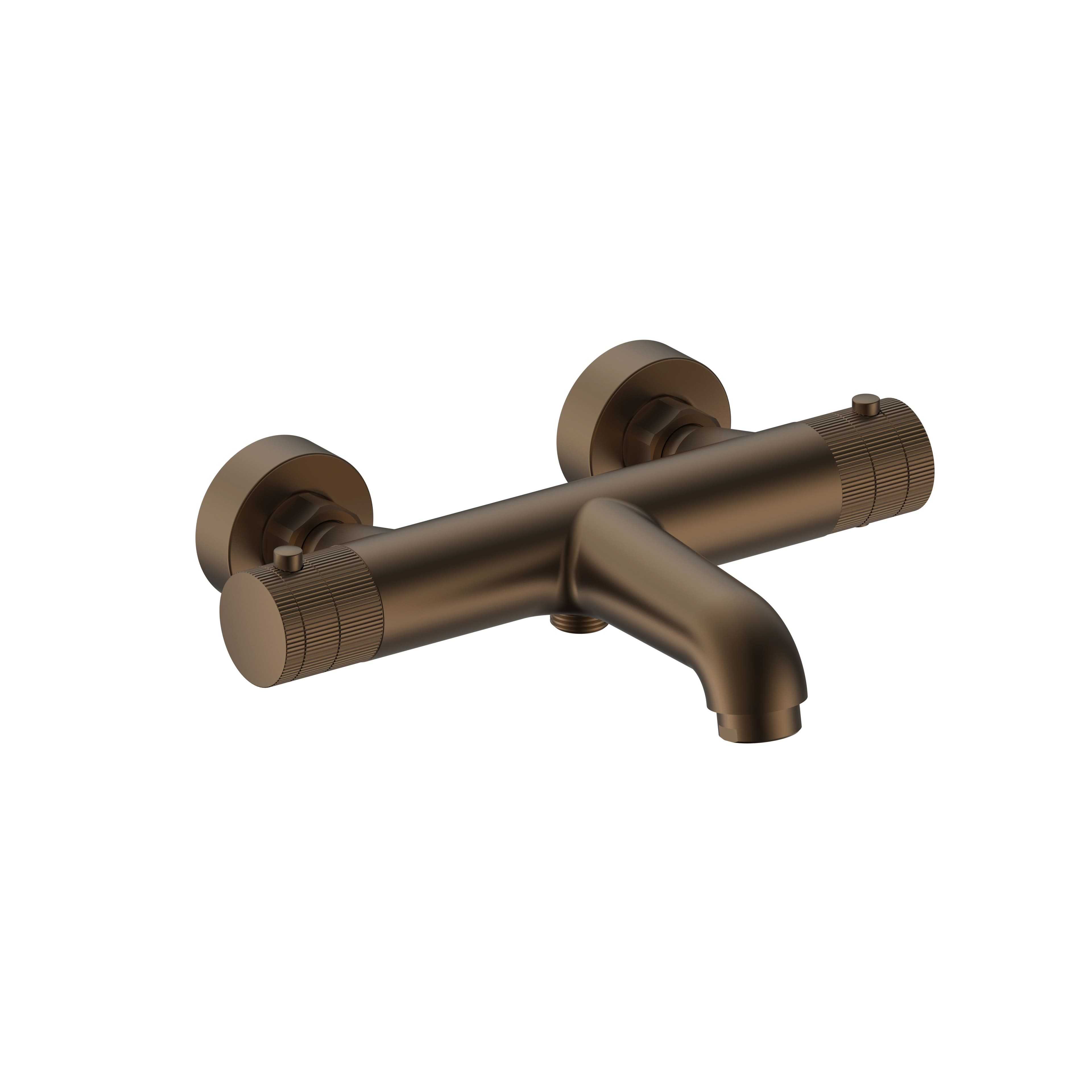 STRIA BADMENGKRAAN - THERMOSTATISCH - OPBOUW - KNOPPEN MET RIBBELSTRUCTUUR - BELGAQUA - BRUIN BRONS (PVD) vue 1