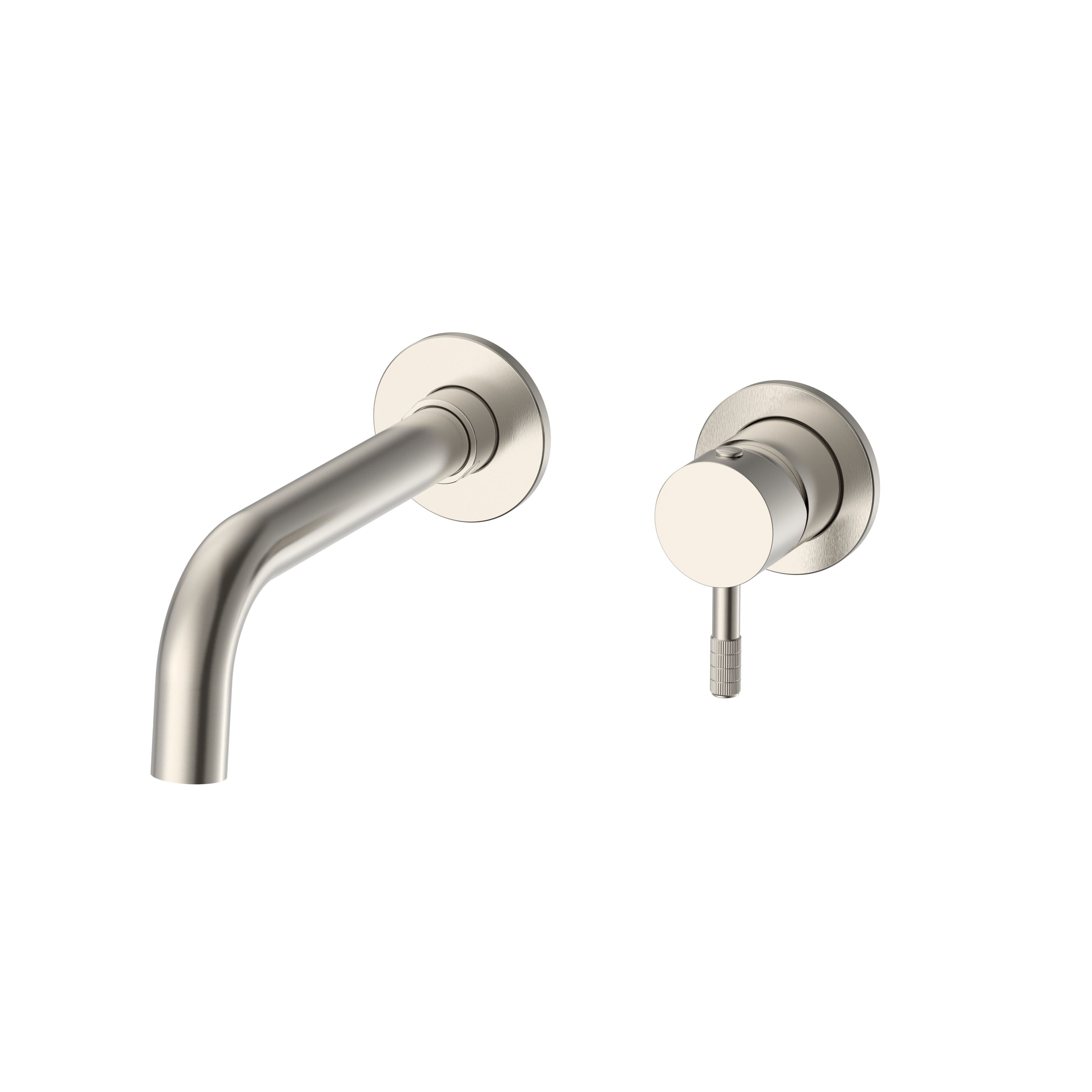 STRIA ÉLÉMENT DE FINITION MITIGEUR LAVABO – DÉMARRAGE À FROID – ENCASTRÉ – POIGNÉE AVEC STRUCTURE STRIÉE RAFFINÉE – SANS BONDE – ACIER INOX BROSSÉ vue 1