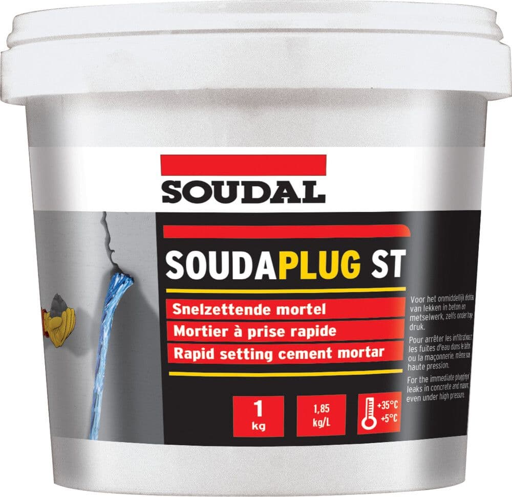 Soudal Soundaplug ST poudre mortier 1kg gris vue 1