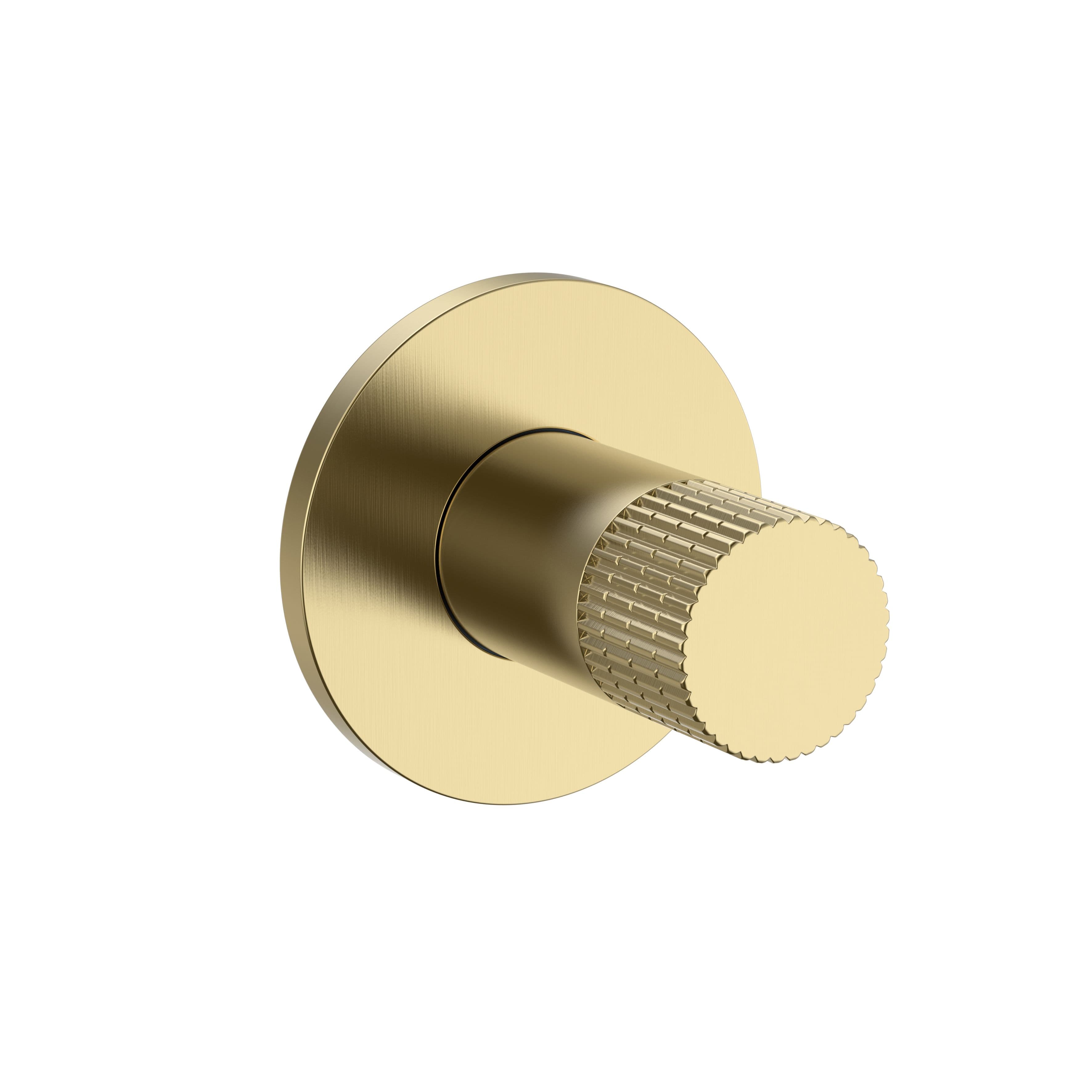 STRIA BIDETKRAAN - KOUD WATER - KNOP MET VERFIJNDE RIBBELSTRUCTUUR - GEBORSTELD GOUD (PVD) vue 1