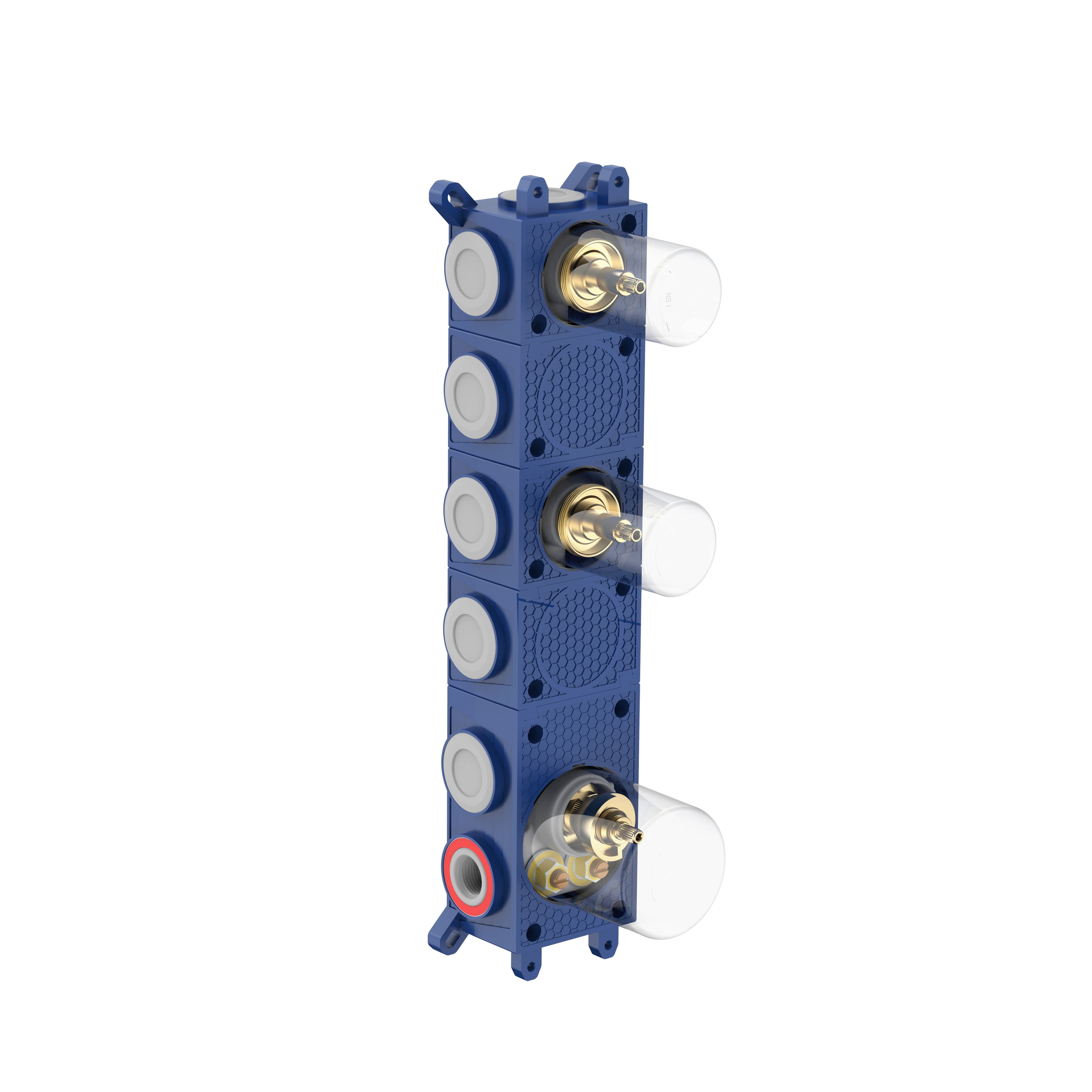 STRIA INBOUWBOX VOOR DOUCHEMENGKRAAN -  2 WEG MET 2 STOPKRANEN - THERMOSTATISCH - INBOUW - BELGAQUA vue 1
