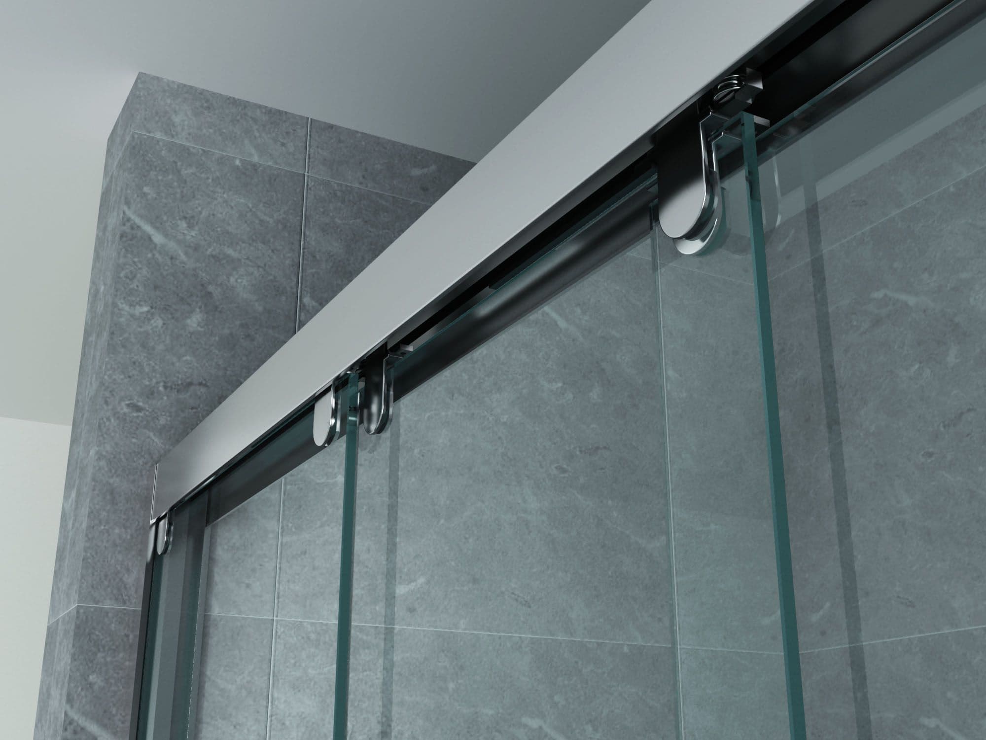 ALONI SCHUIFDEUR VOOR NIS - 3 DELIG - 800 X 2000MM - CHROOM - HELDER GLAS vue 1