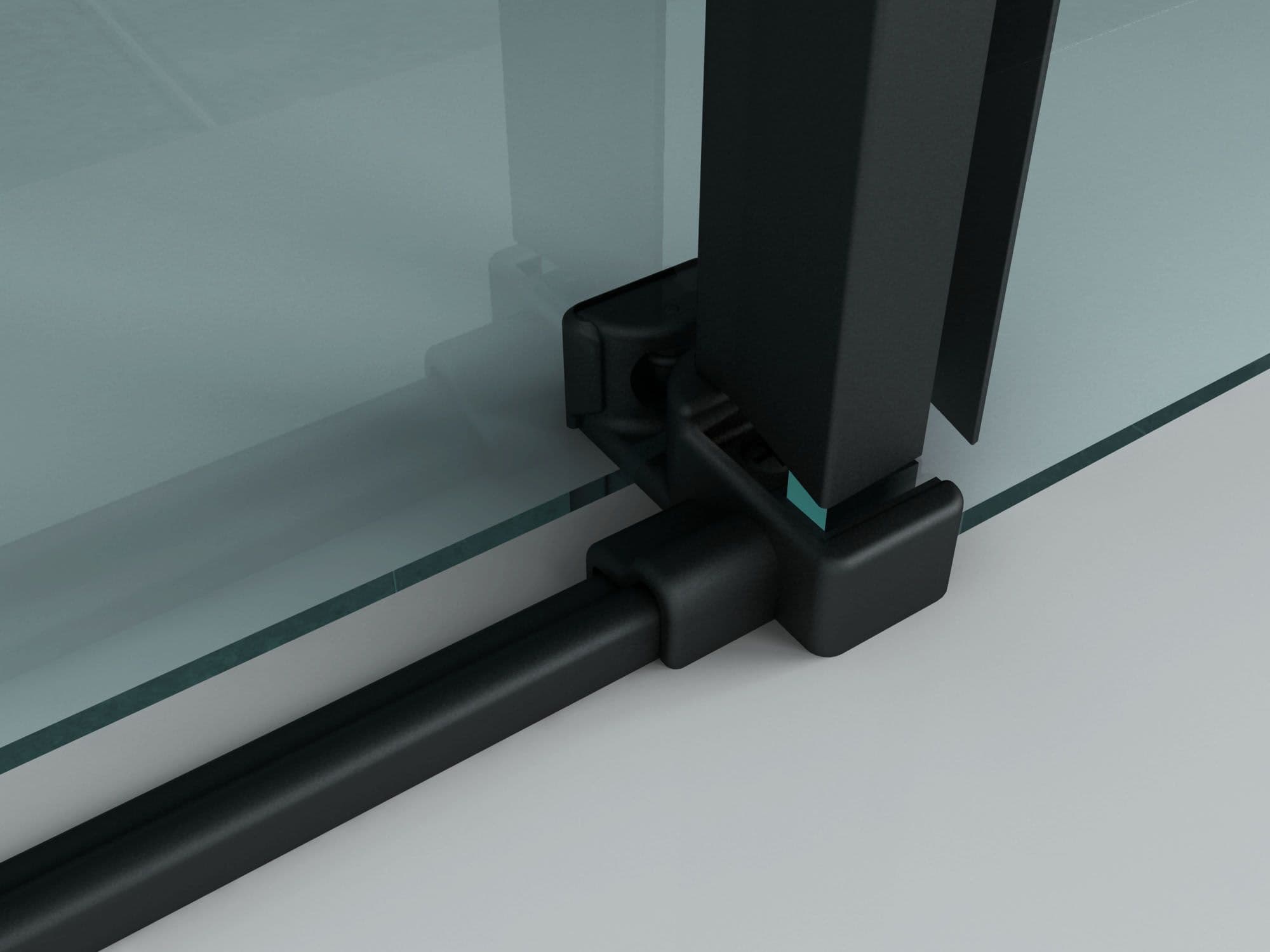 ALONI DOUCHECABINE - SCHUIFDEUR EN ZIJWAND - 900 X 1200 X 1950MM - MAT ZWART - HELDER GLAS vue 1