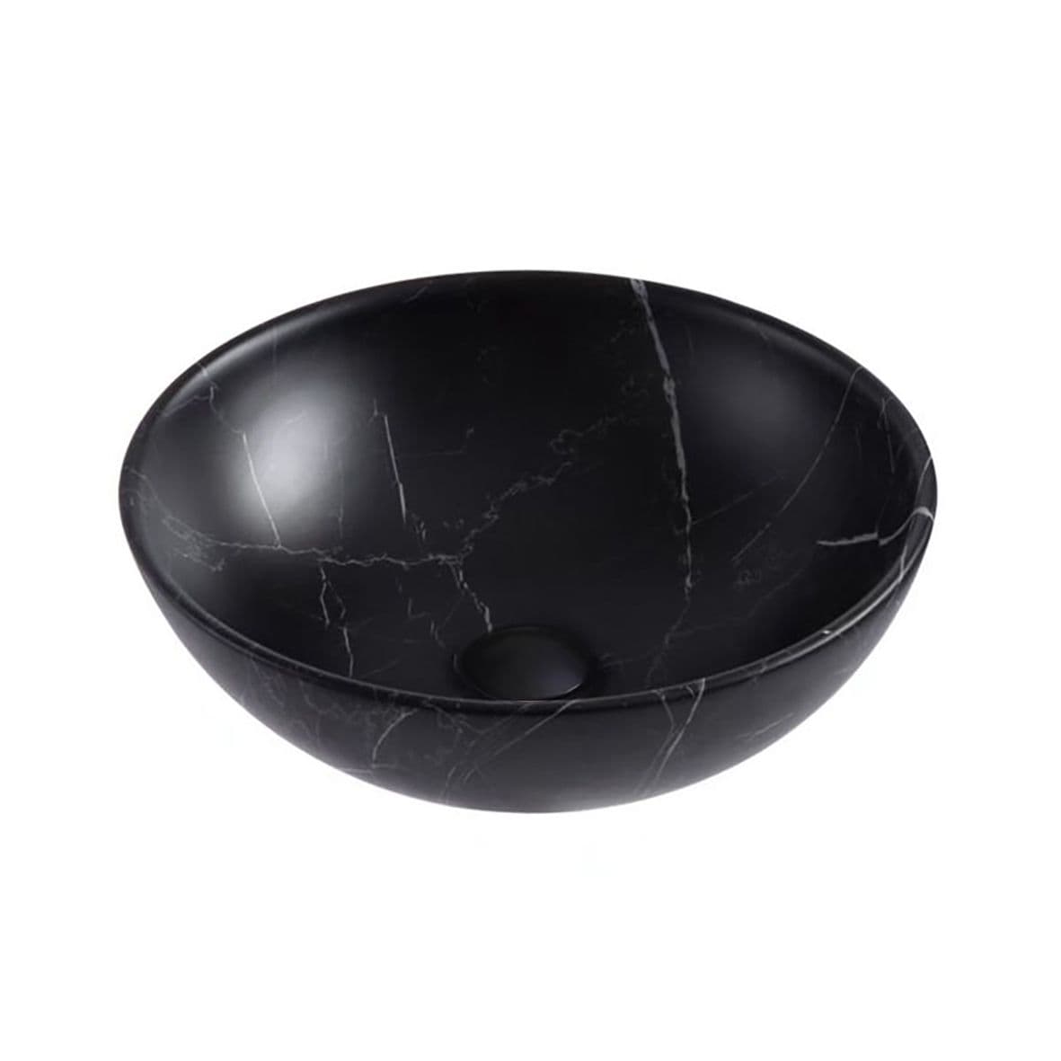 ALONI TIVRA LAVABO - À POSER – SANS TROP-PLEIN – SANS TROU DE ROBINET – AVEC BONDE CLIC-CLAC – CÉRAMIQUE – 38X13X38 CM – MARBRE NOIR vue 1
