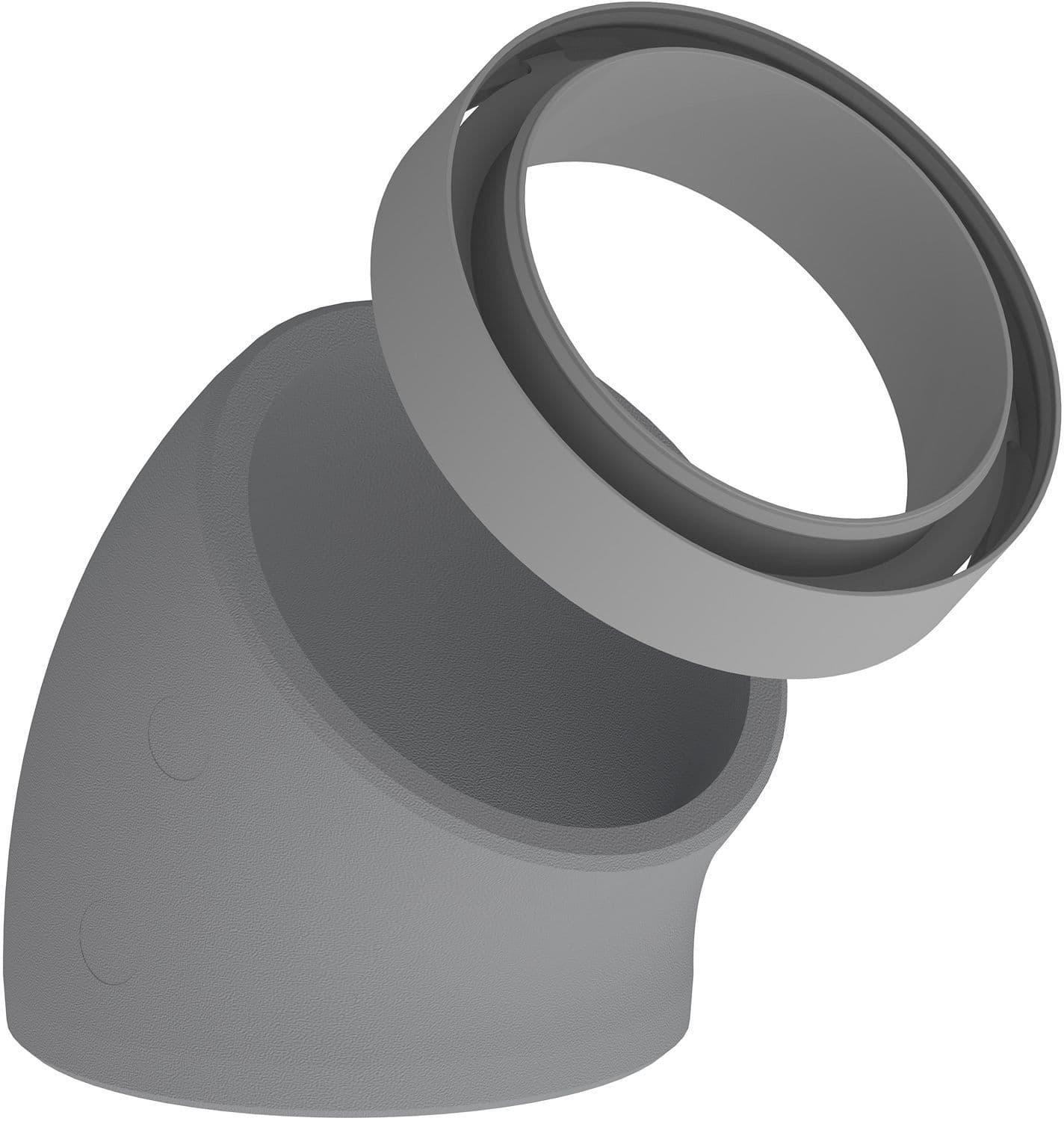 GEISOLEERDE BOCHT+KOPPELING D-VENTILATIE 160MM 45° EPS vue 1