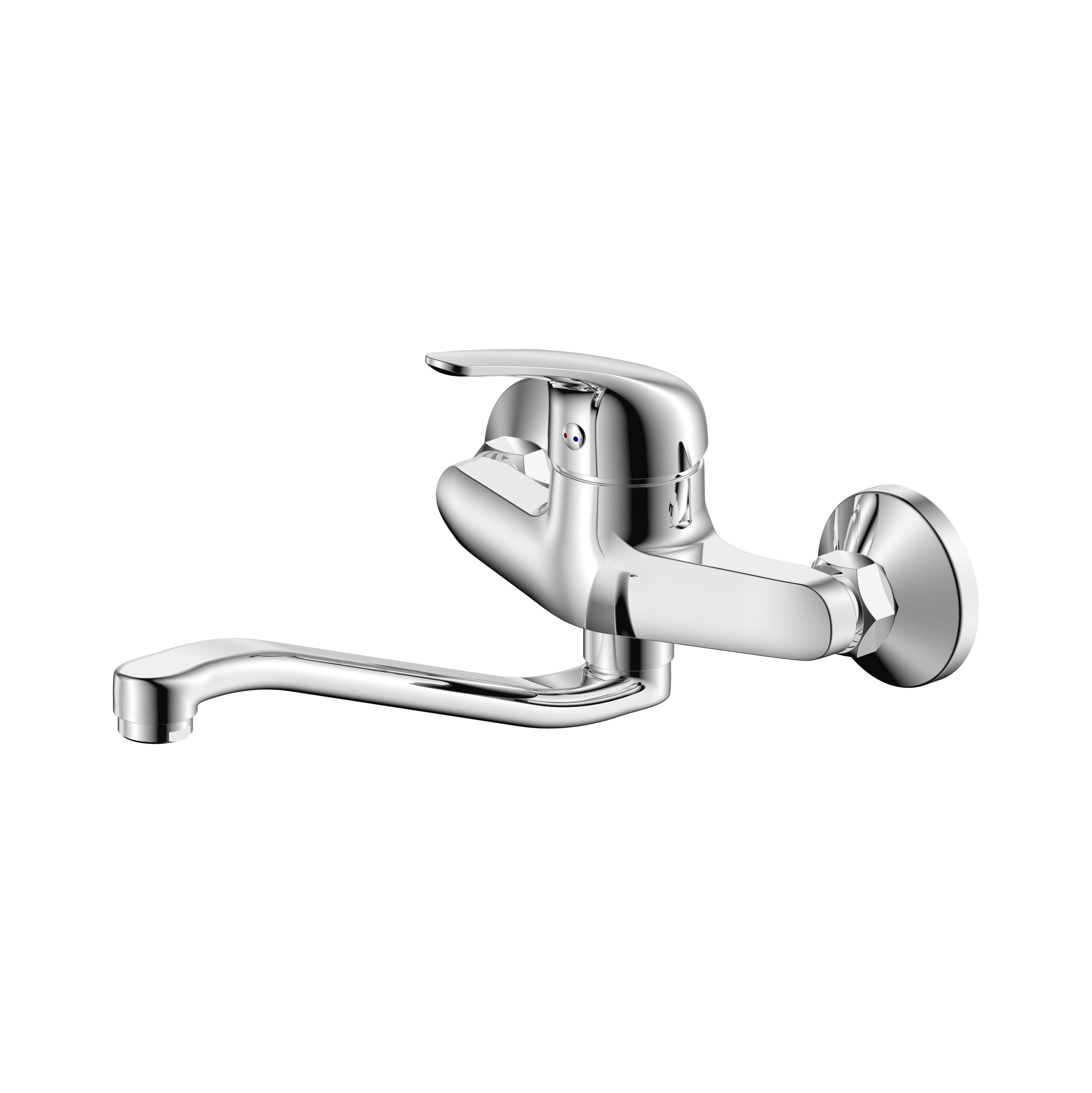 ALONI PURE MITIGEUR DE CUISINE – BEC PIVOTANT, ALLONGÉ – MONTAGE MURALE – CHROME vue 1