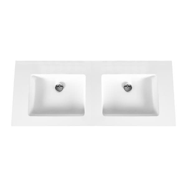 ALONI SOLID SURFACE LAVABO SANS TROUS DE ROBINET (120CM) - BLANC vue 1