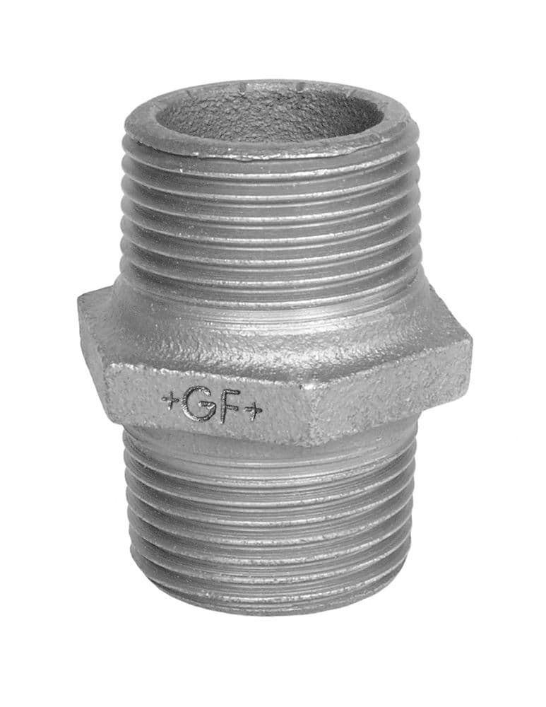 Gegoldg Fischer galvanisé nr.280 Mamelon double 3/8" vue 1