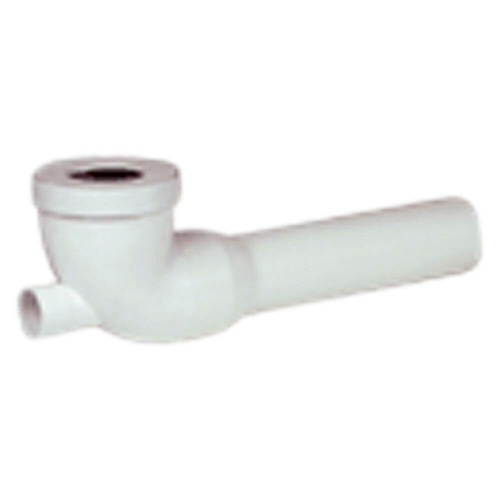 Nicoll coude WC long 90° sortie D 100 mm avec embranchement D 40 mm PVC blanc vue 1