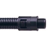 Cable gland M20 for corrugated tube  - 16mm Grey delivered with lock nut vue 1