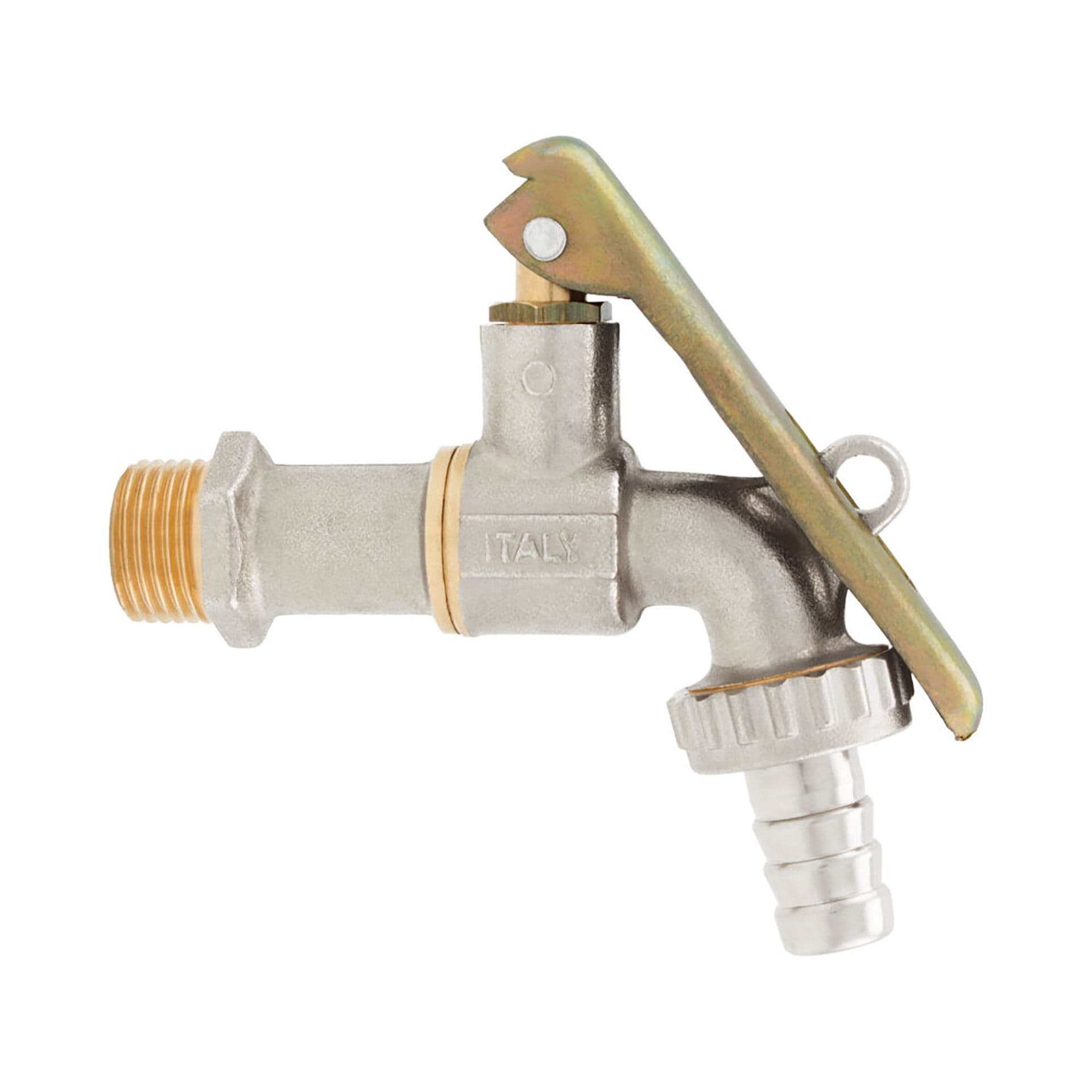 ROBINET DOUBLE SERVICE A BOULE A CADENASSER MAT CHROME 133 1/2 vue 1