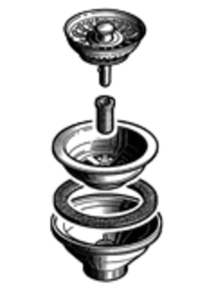 Van Marcke Pro plug rooster zonder overloop voor spoeltafel met 1 bak 3 1/2" vue 1