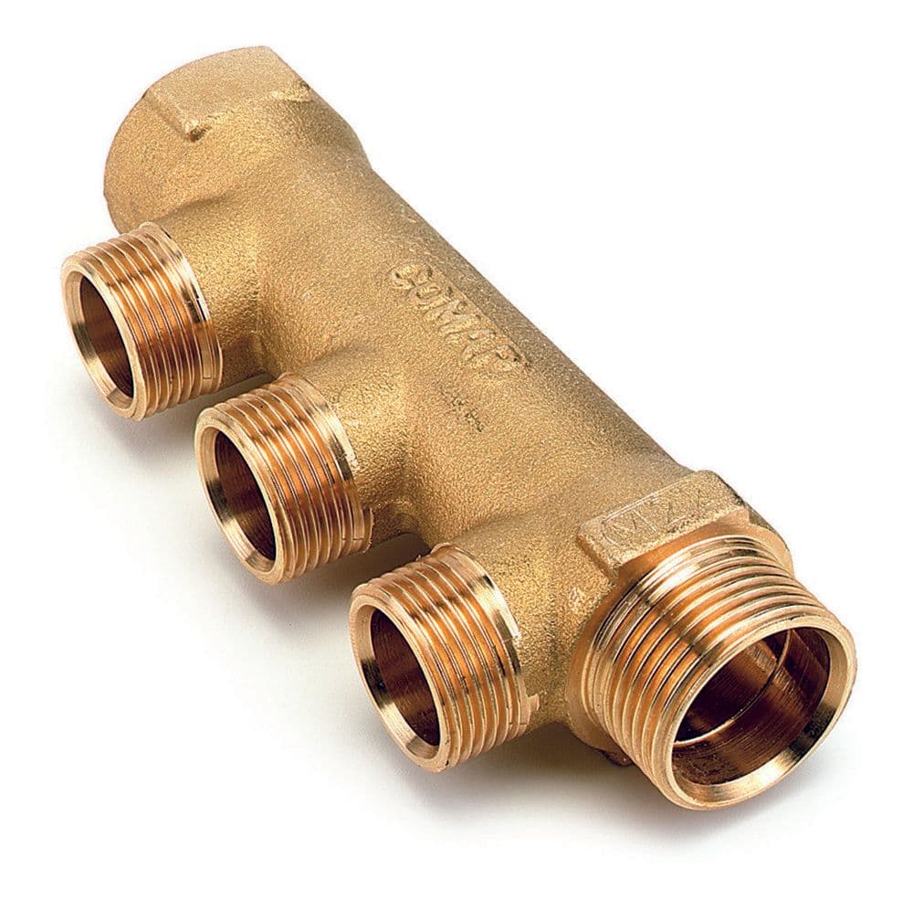 Comap collecteur laiton 3/4"MF sortie M22 entraxe 35mm 2circuits vue 1