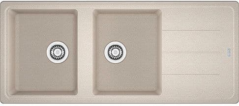 INBOUW SPOELTAFEL BASIS FRANKE 2 BAKKEN+VERLEK 116X500 CHAMPAGNE vue 1