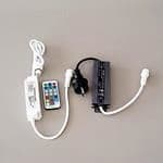 Adaptor, 24V, with synchronous RGBW Led controller and remote, lead wire 3m, IP65 vue 1
