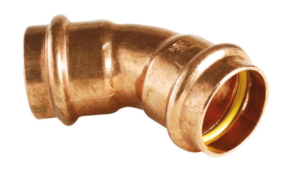 Conex Bänninger raccord sertir profil B cuivre gaz coude 45° FF 28 vue 1