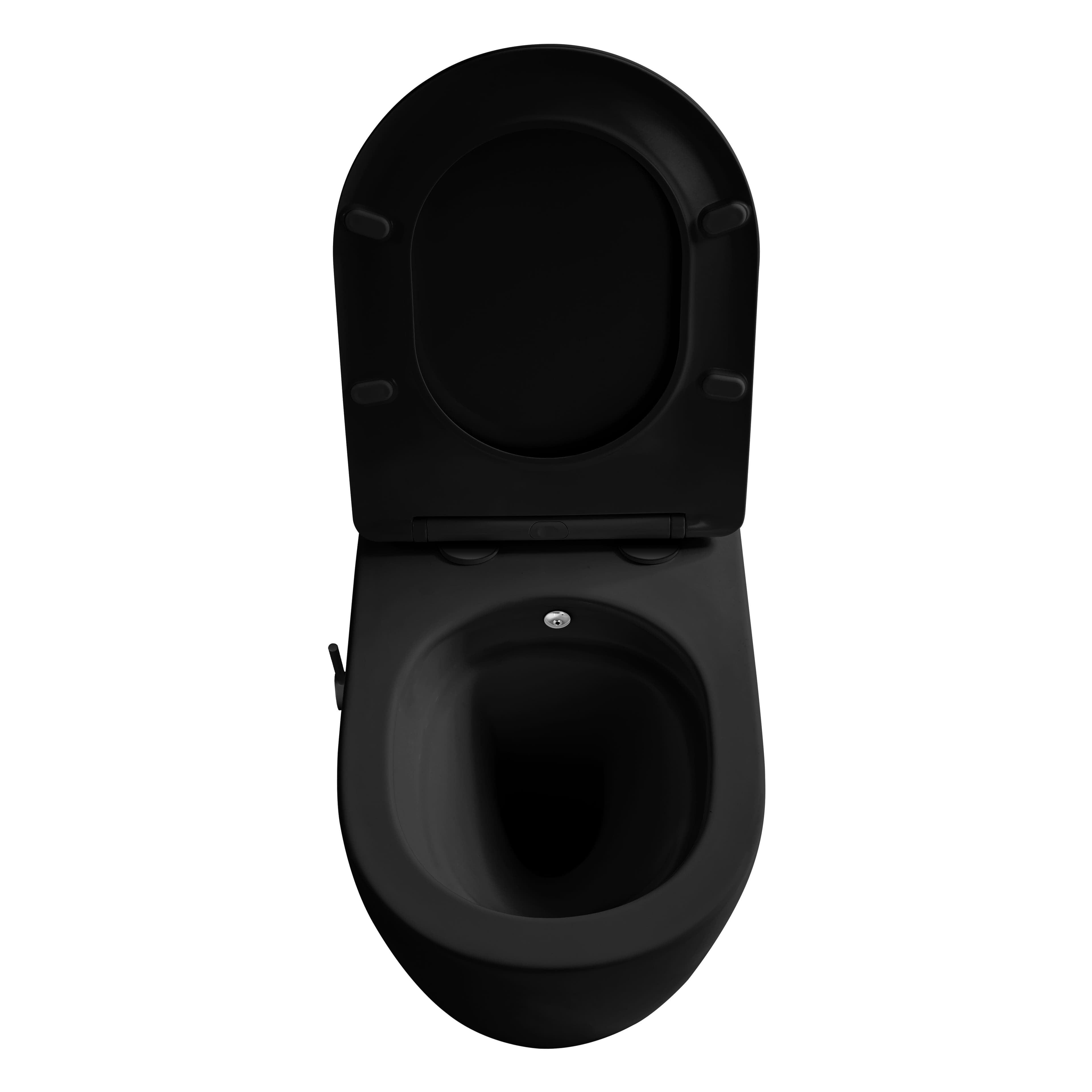 ALONI PRO HANGTOILET MET BIDET - TORNADO FLUSH - RANDLOOS - MET BIDETKRAAN KOUD EN WARM WATER - MET ZITTING - 52,5CM - MAT ZWART vue 1