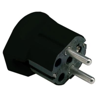 Stekker 2 polig + A 16A Zwart vue 1