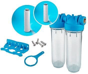 DUPLEX FIJN- +KOOLSTOFFILTER VOOR REGENWATER+PUTWATER DURLEM KIT vue 1