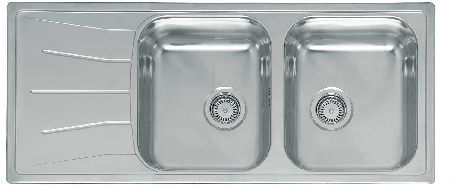 INBOUW SPOELTAFEL DIPLOMAT ECO REGINOX 2 BAKKEN+VERLEK 116X50 RVS vue 1