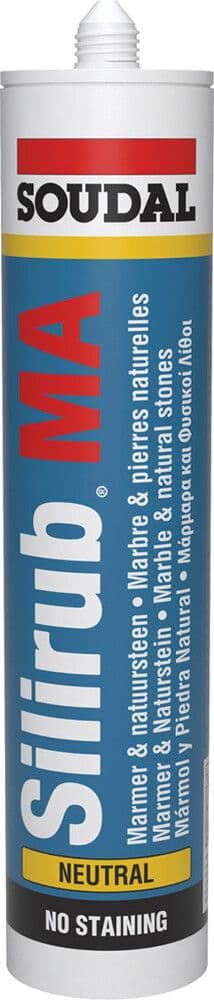 Soudal Silirub MA Mastic silicone pour marbre monocomposant transparent 310 ml vue 1