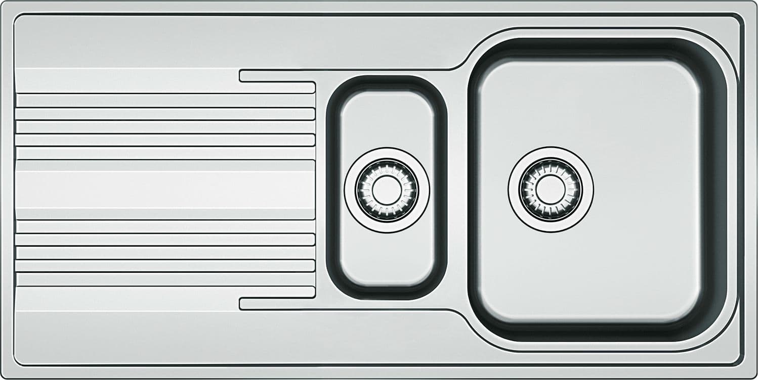 INBOUW SPOELTAFEL SMART FRANKE 1,5 BAK+VERLEK 100X50 INCLUSIEF AFLOOPSYSTEEM OMKEERBAAR vue 1