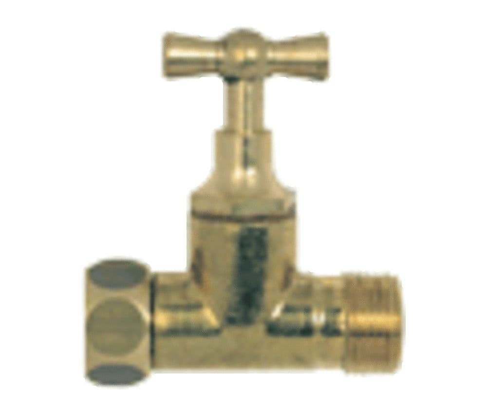 robinet droit pour réservoir de chasse avec presse-étoupe laiton 3/8" vue 1