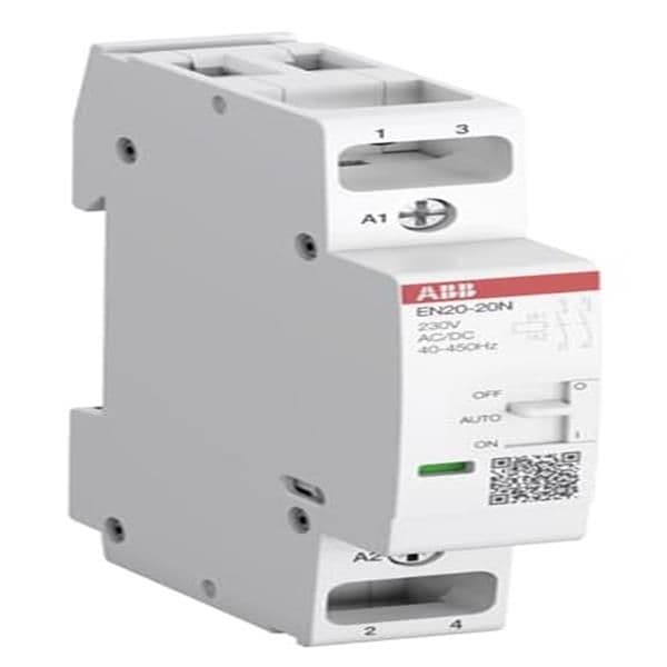 Modular contactor 20A day / night 20A 2 NO contacts coil: 230Vac / Dc manual / auto control vue 1