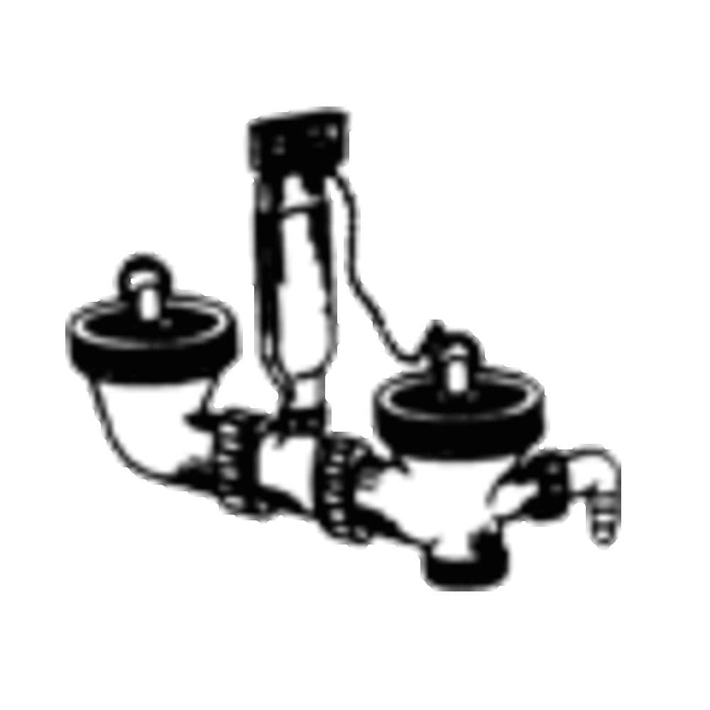Franke afvoerplug 6/4 met stop en ketting voor 2 bakken met overloopverbinding vue 1