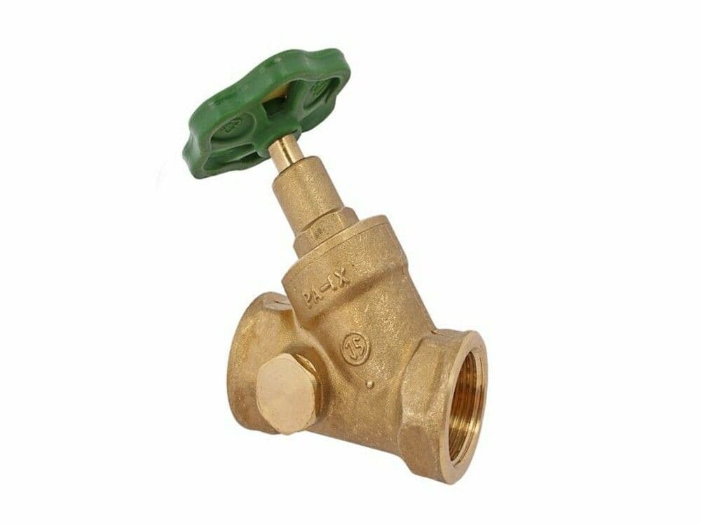 robinet d'arrêt oblique laiton MMPO avec robinet purgeur 2 1/2" vue 1