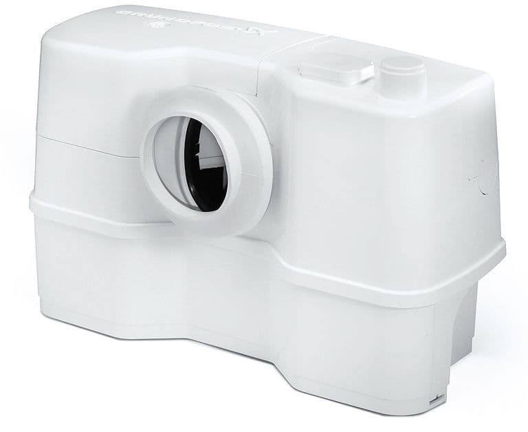 VERGRUIZER SOLOLIFT2 WC1 GRUNDFOS voor wc + extra aansluiting (urinoir of lavabo) vue 1