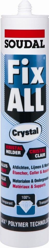 Soudal Fix All Crystal colle mastic transparente cartouche 290 ml vue 1