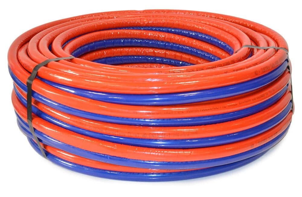 SYSTEMPEX tube rouleau double pré-isolé rouge et bleu D16 6mm 50m vue 1