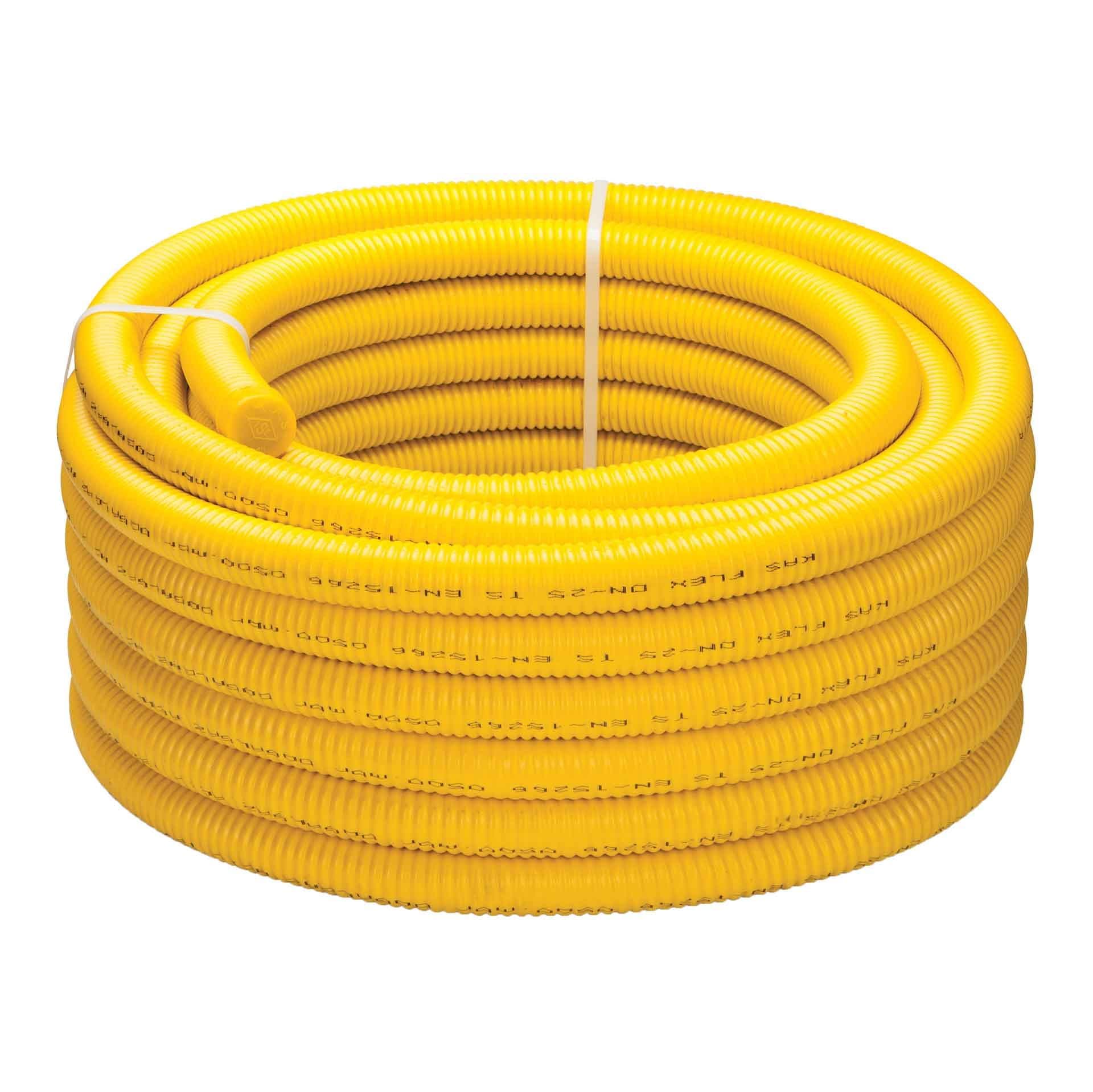 INOX DN15X25M TUYAU PLT ONDULE EN ROULEAU GAINE JAUNE vue 1
