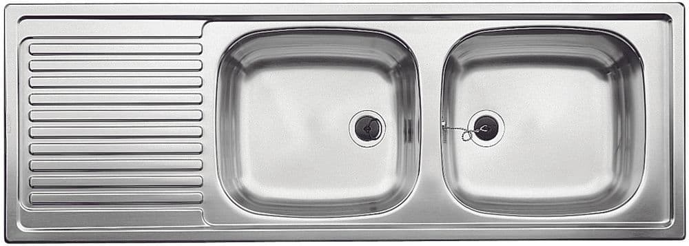 Blanco Top EZS 12x4-2 inbouwspoeltafel 2bakken afdruip RVS 1235x435mm omkeerbaar vue 1