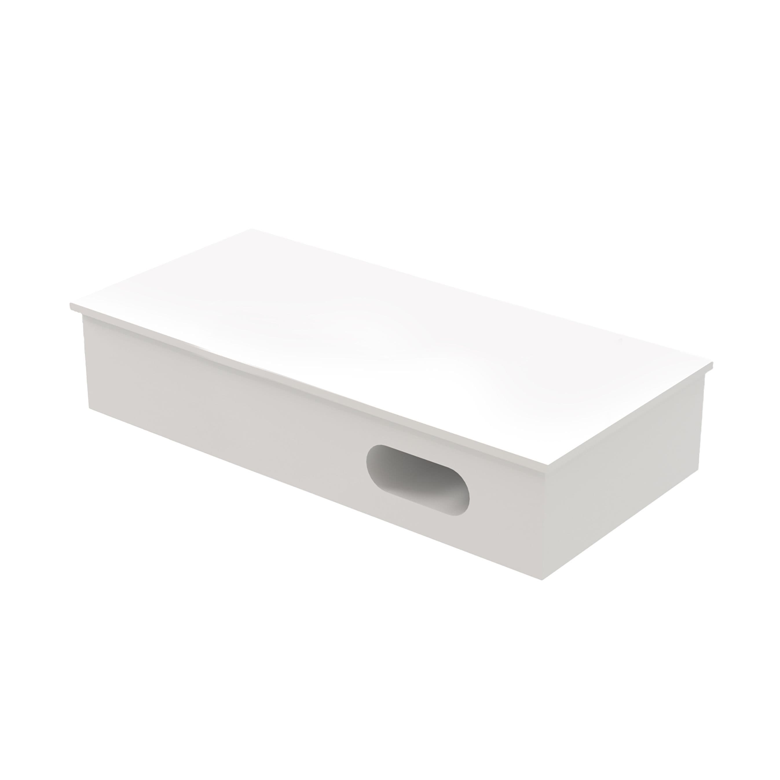 SOLID SURFACE COMPTOIR LAVABO AVEC PORTE-SERVIETTE (80X35X15CM) - BLANC vue 1