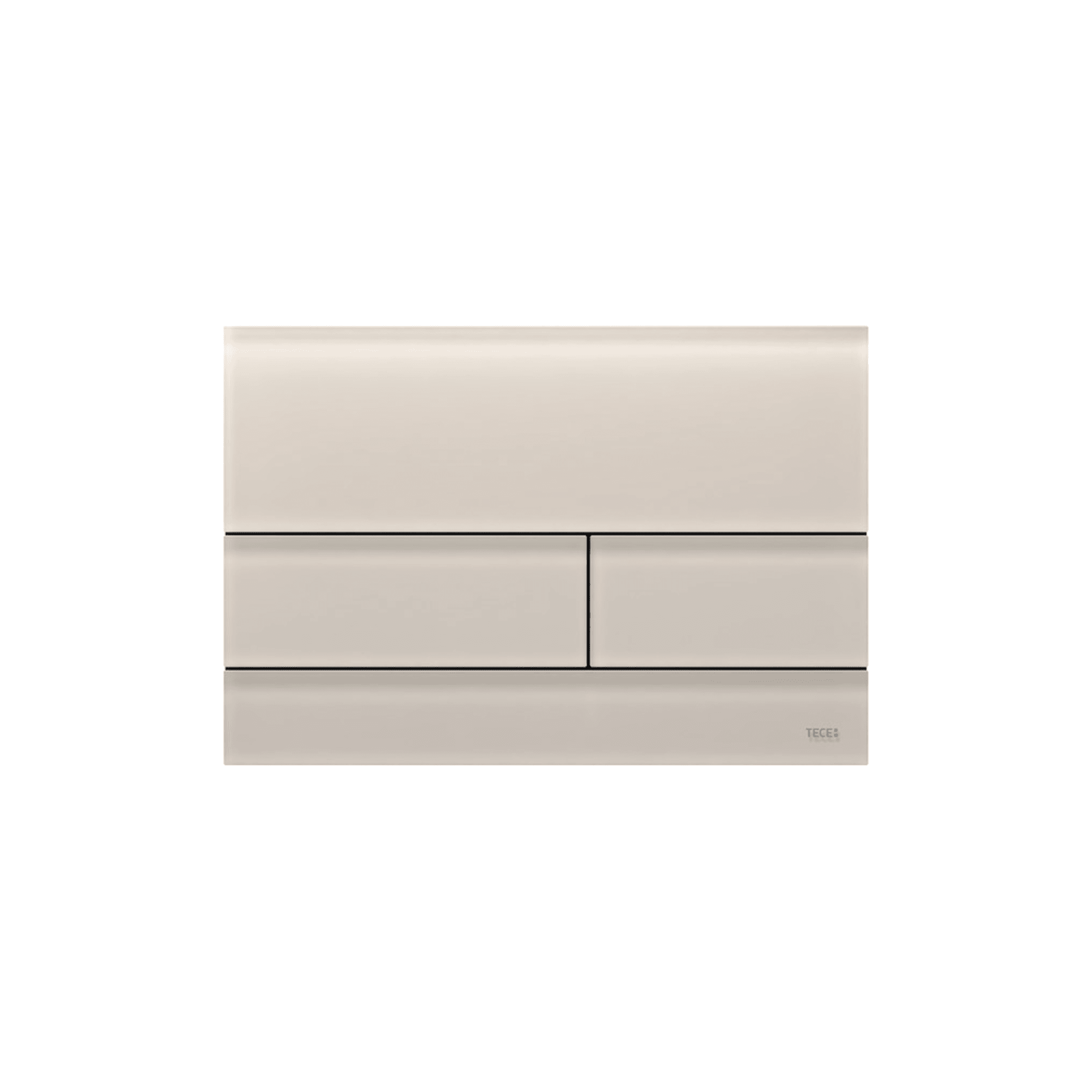 TECESQUARE II WC-BEDIENINGSPLAAT VAN GLAS VOOR DUOSPOELTECHNIEK, GLAS ZANDBEIGE GESATINEERD vue 1