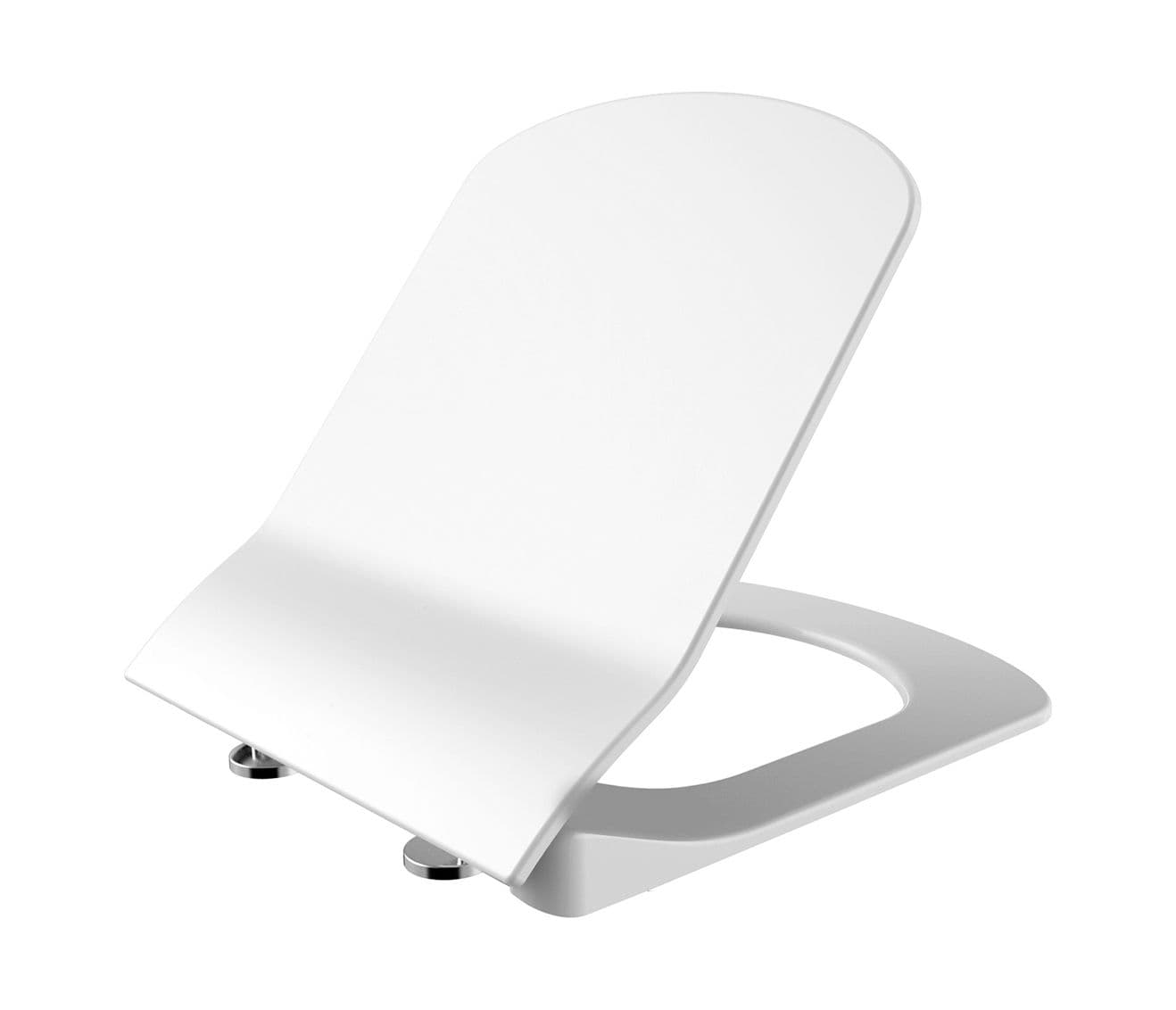 CREAVIT ELEGANT WC-ZITTING - D-MODEL - SOFT CLOSE - QUICK RELEASE - DUROPLAST - RVS SCHARNIEREN - GLANZEND WIT vue 1