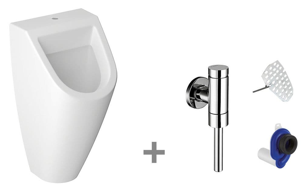 intro Star+ PACK urinoir suspendu encastré vidange mur/fond 300x300x625mm blanc vue 1