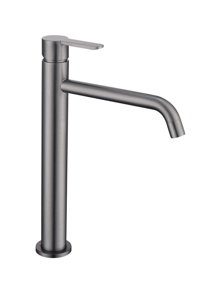 GO Van Marcke Verona mitigeur lavabo avec bec haut métal brossé vue 1