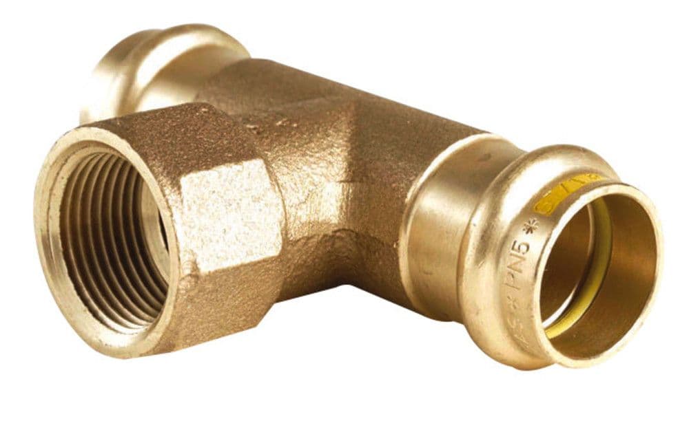 Conex Bänninger raccord à sertir Profil B cuivre gaz Té intérieur 22x1/2x22 vue 1