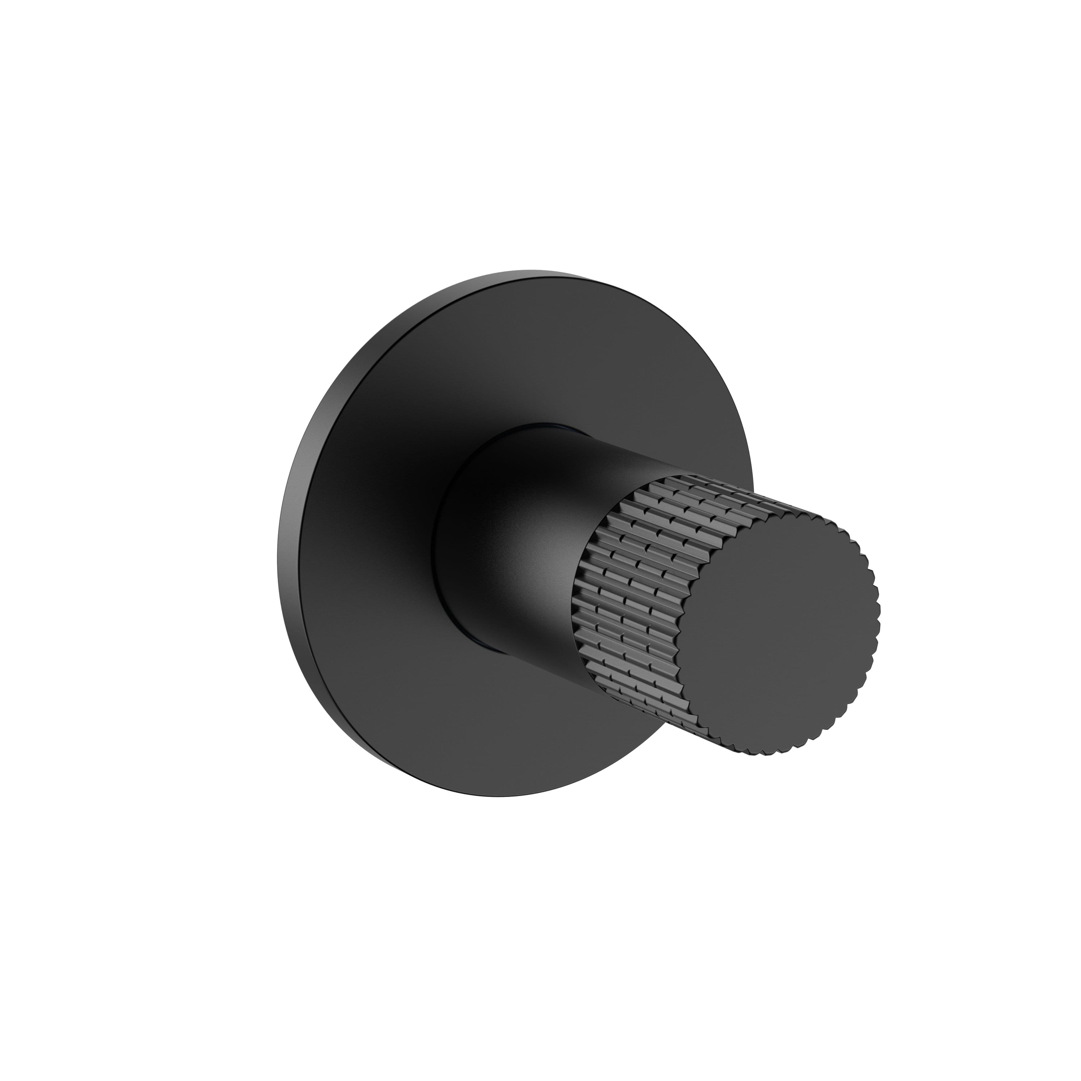 STRIA BIDETKRAAN - KOUD WATER - KNOP MET VERFIJNDE RIBBELSTRUCTUUR - MAT ZWART (PVD) vue 1