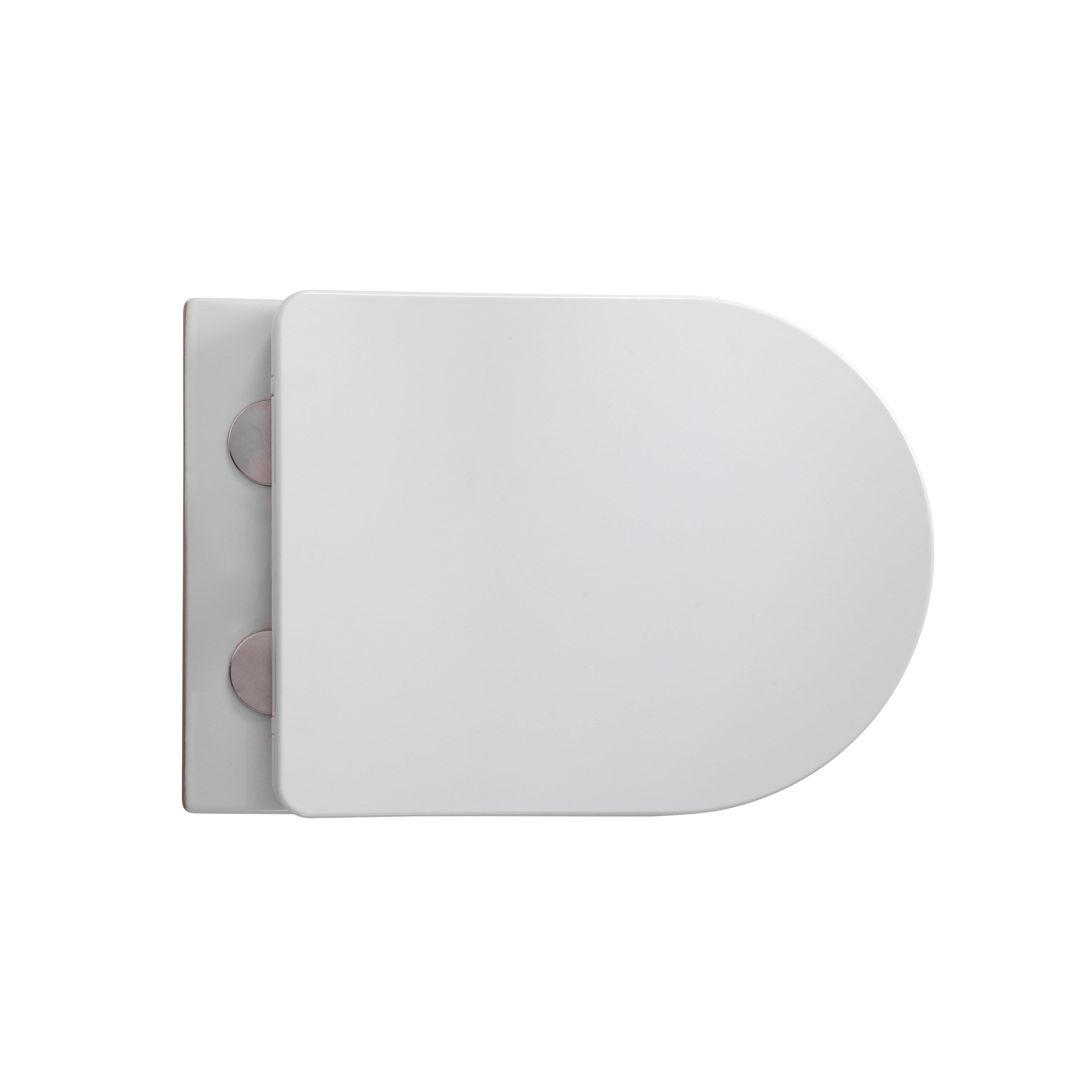 MUFFLY HANGTOILET MET RIBBEL - RANDLOOS  - TORNADO FLUSH - MET ZITTING - DUROPLAST - SOFT CLOSE - QUICK RELEASE - KERAMIEK - 36,5X52X34,6 CM - GLANZEND WIT vue 1