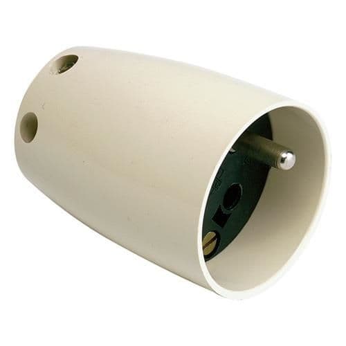 Koppelstekker 2 polig + A 16A 250V~ Ivoor vue 1