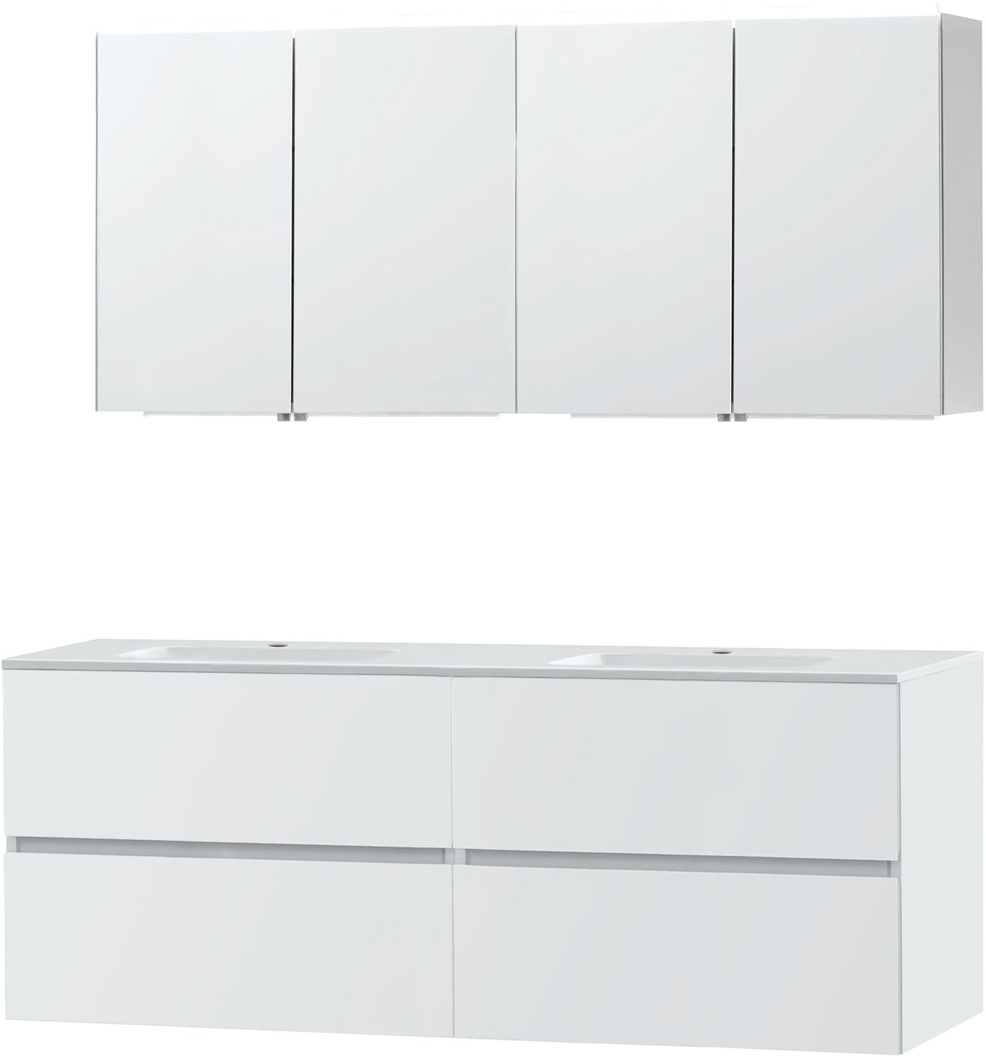 MEUBLE MOLTO POUDRE BLANC 160 MARBRE SYNTHETIQUE ARMOIRE TOILETTE