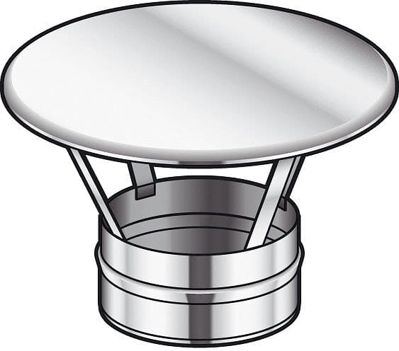 CHAPEAU PARE-PLUIE A SIMPLE PAROI INOX CONDENSEUR POUJOULAT 200MM