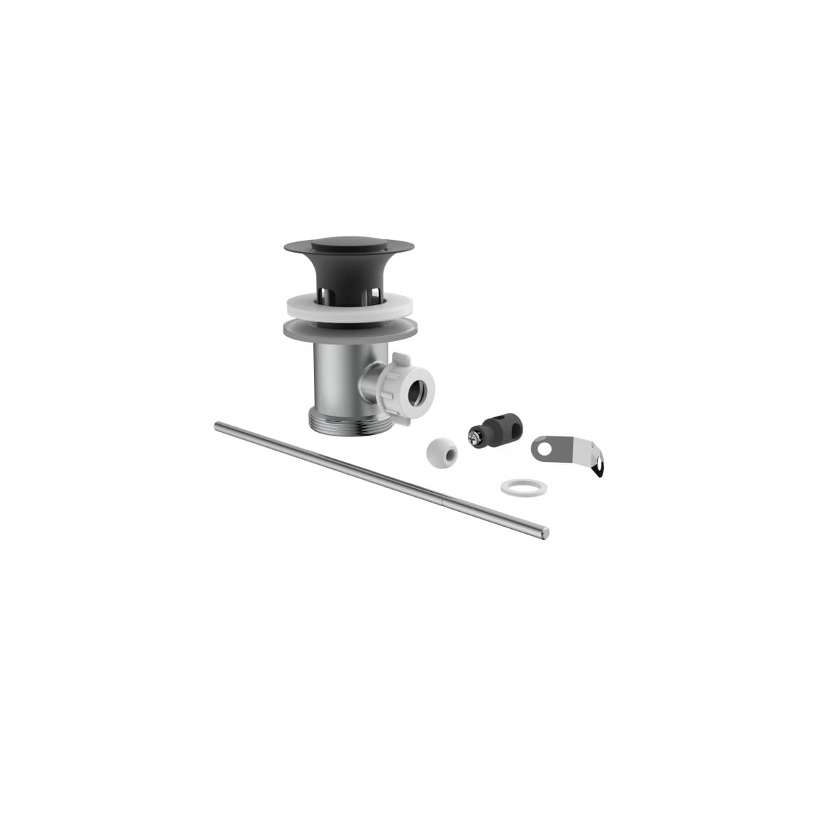 986444016 bonde excentrique, noir mat, 1 1/4", pour lavabo