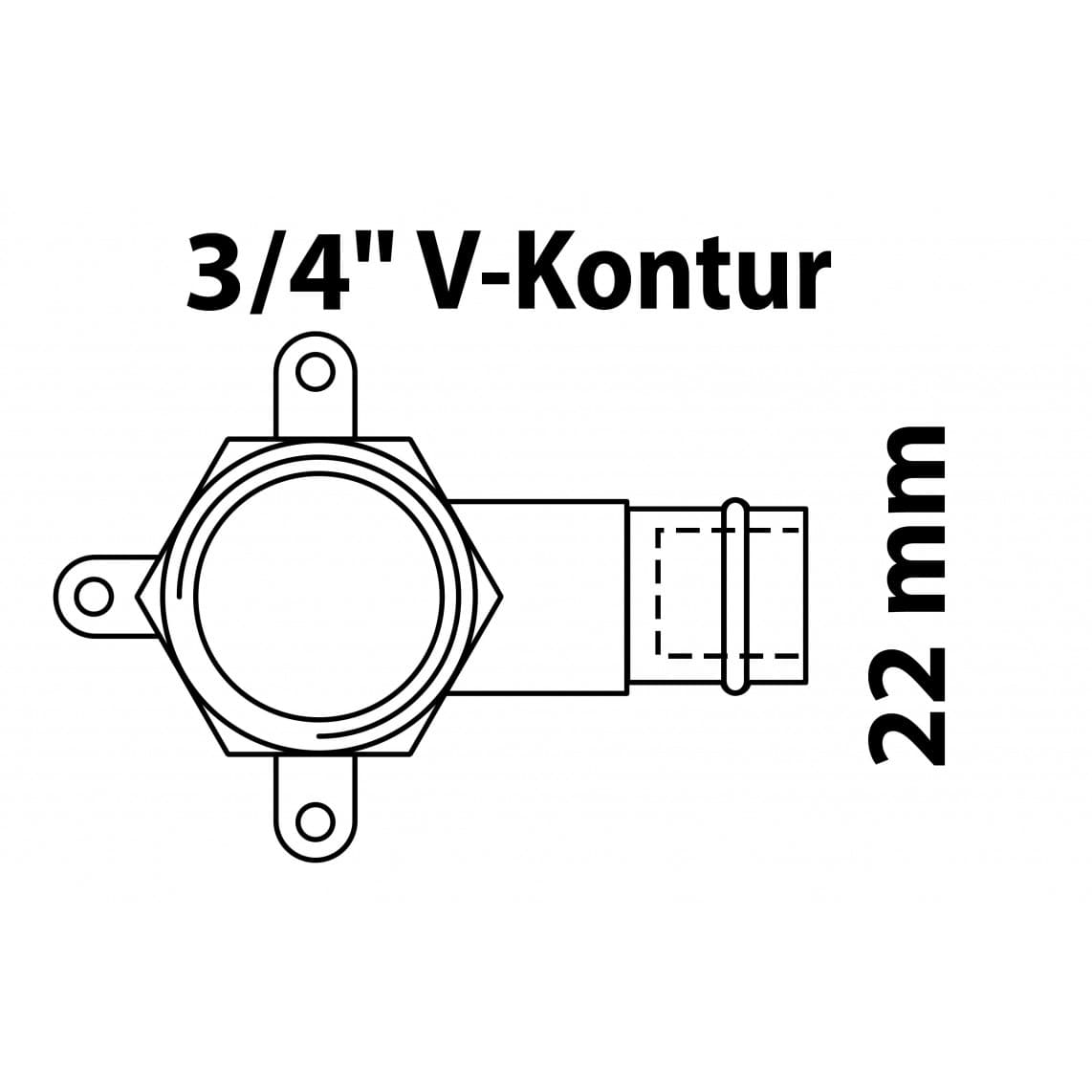 988626454 BR disque mural, vierge, 22 mm x 3/4" F, 1 manchon, (P4471g)