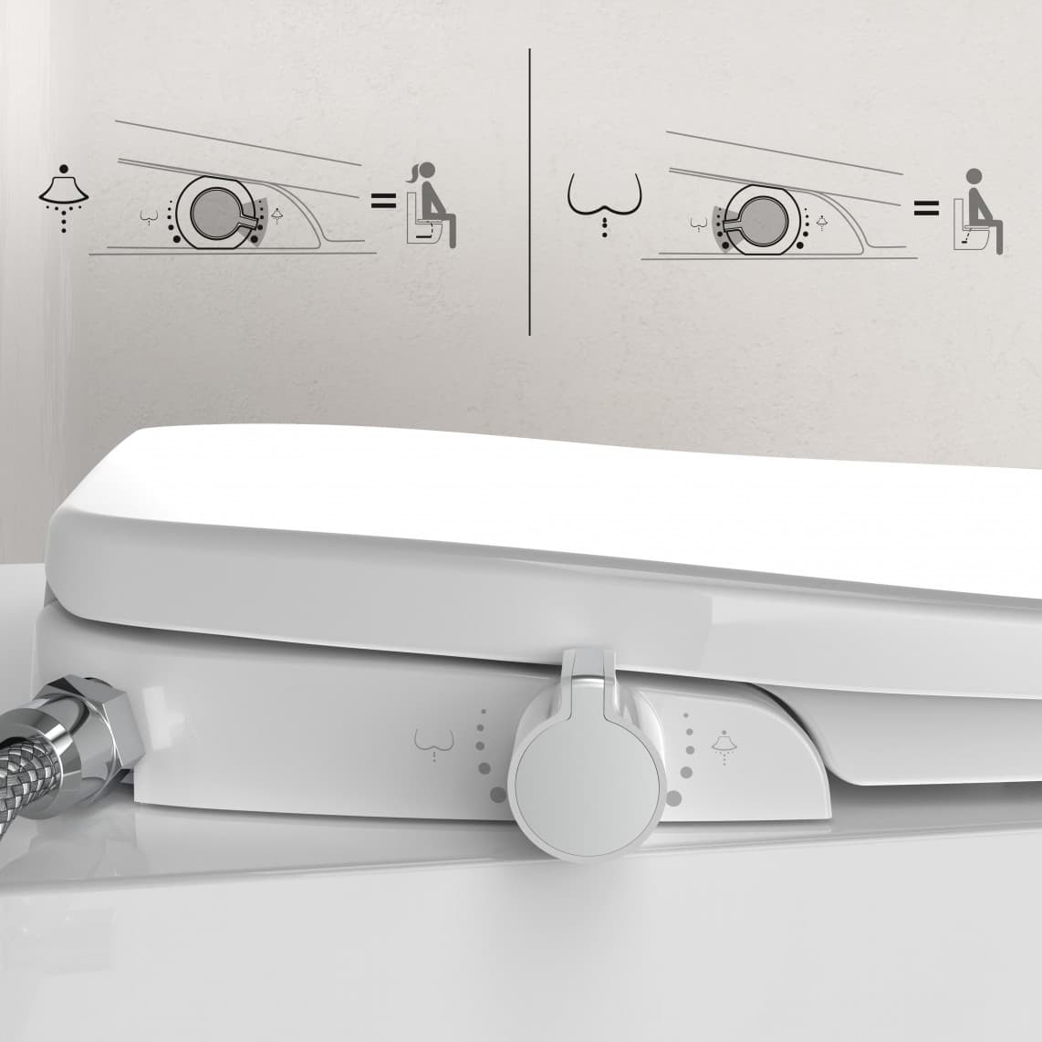 EDDW01 Adaptateur WC lavant, avec frein de chute et déclipsable